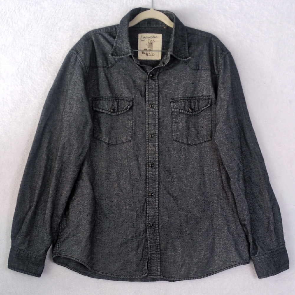 Coastal Men's Casual Fit Long Sleeve Snap Button Down Shirt Size XL‎